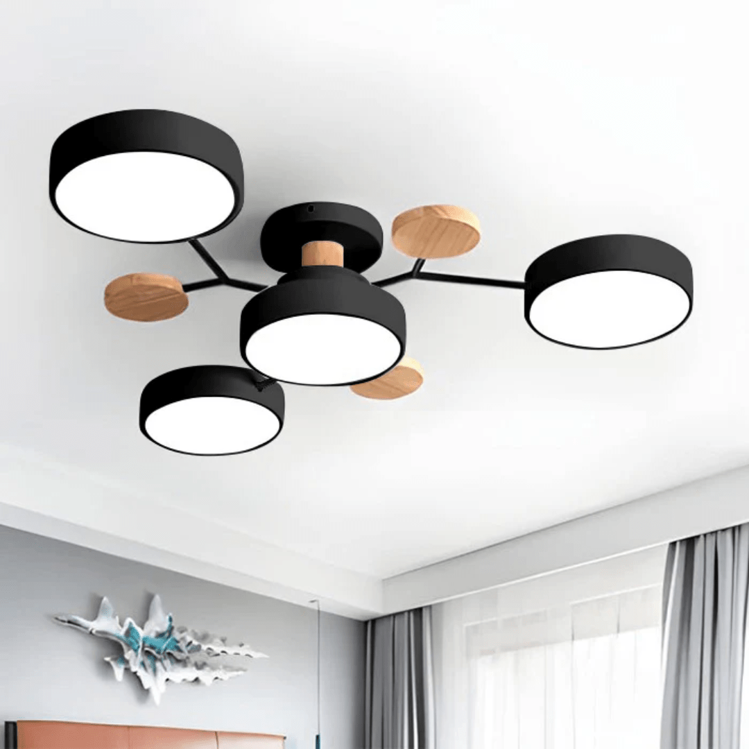 Lámpara de techo LED redonda y moderna con un diseño elegante y minimalista
