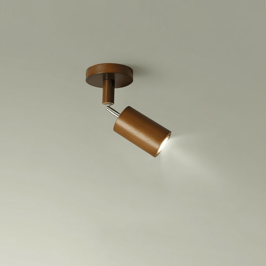 Lámpara de techo LED regulable de madera maciza