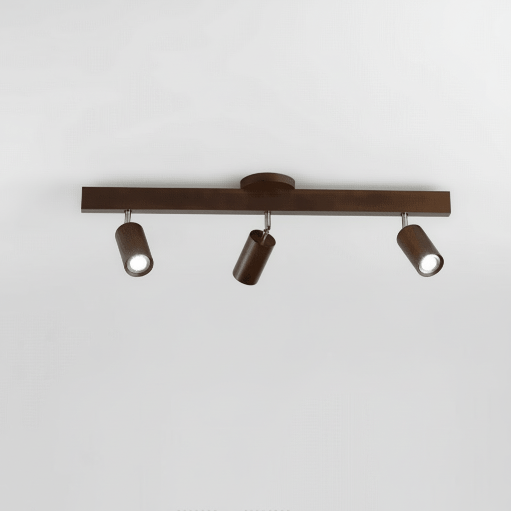 Lámpara de techo LED regulable de madera maciza
