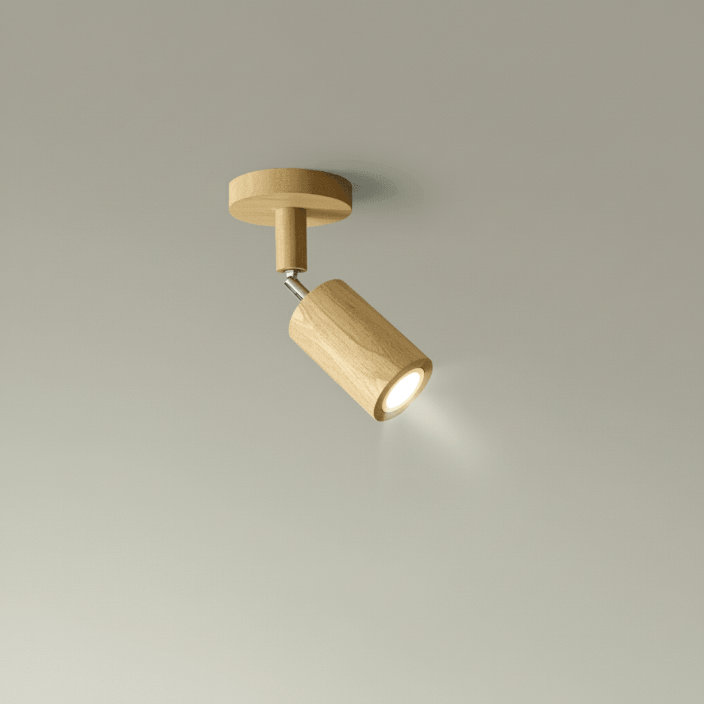 Lámpara de techo LED regulable de madera maciza