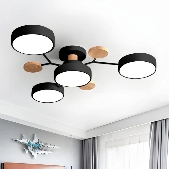 Lámpara de techo LED semiempotrada moderna Halo para espacios elegantes