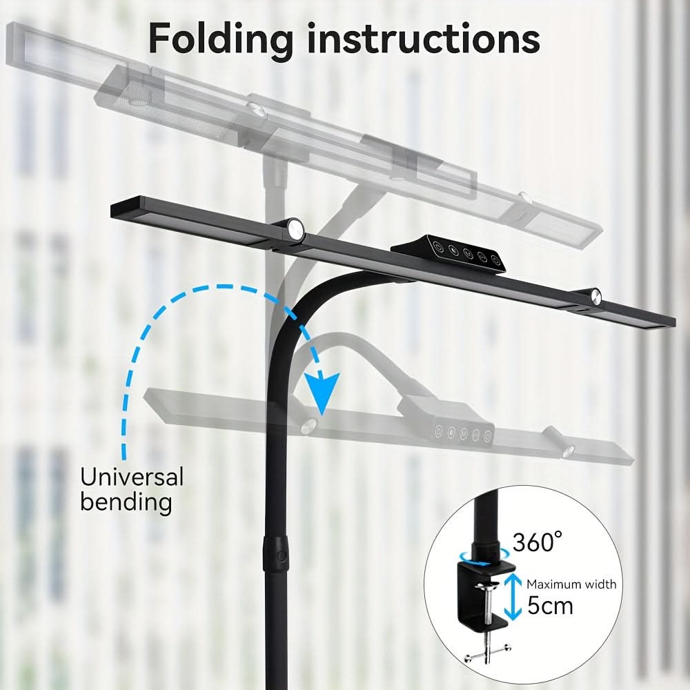 Lámpara de trabajo LED de 18 W con cuello flexible ajustable para iluminación de amplias zonas