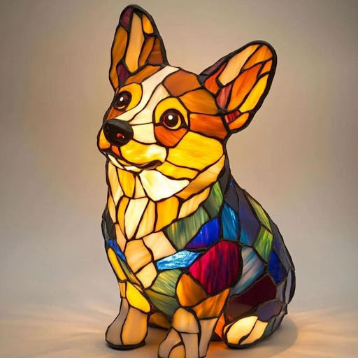Lámpara decorativa con luz y motivo de raza de perro para el hogar