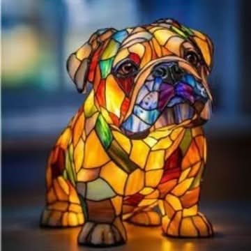 Lámpara decorativa con luz y motivo de raza de perro para el hogar