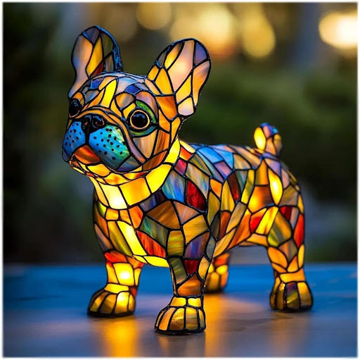 Lámpara decorativa con luz y motivo de raza de perro para el hogar