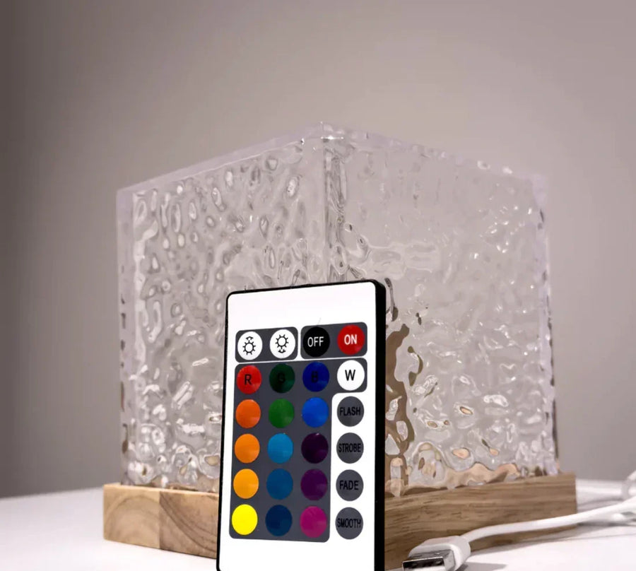Lámpara LED de ambiente efecto aurora boreal con 16 colores y mando a distancia