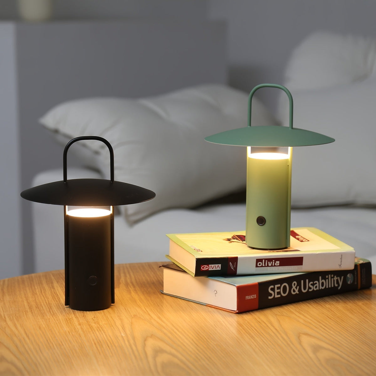 Lámpara LED táctil inalámbrica | Lámpara de mesa de metal recargable por USB