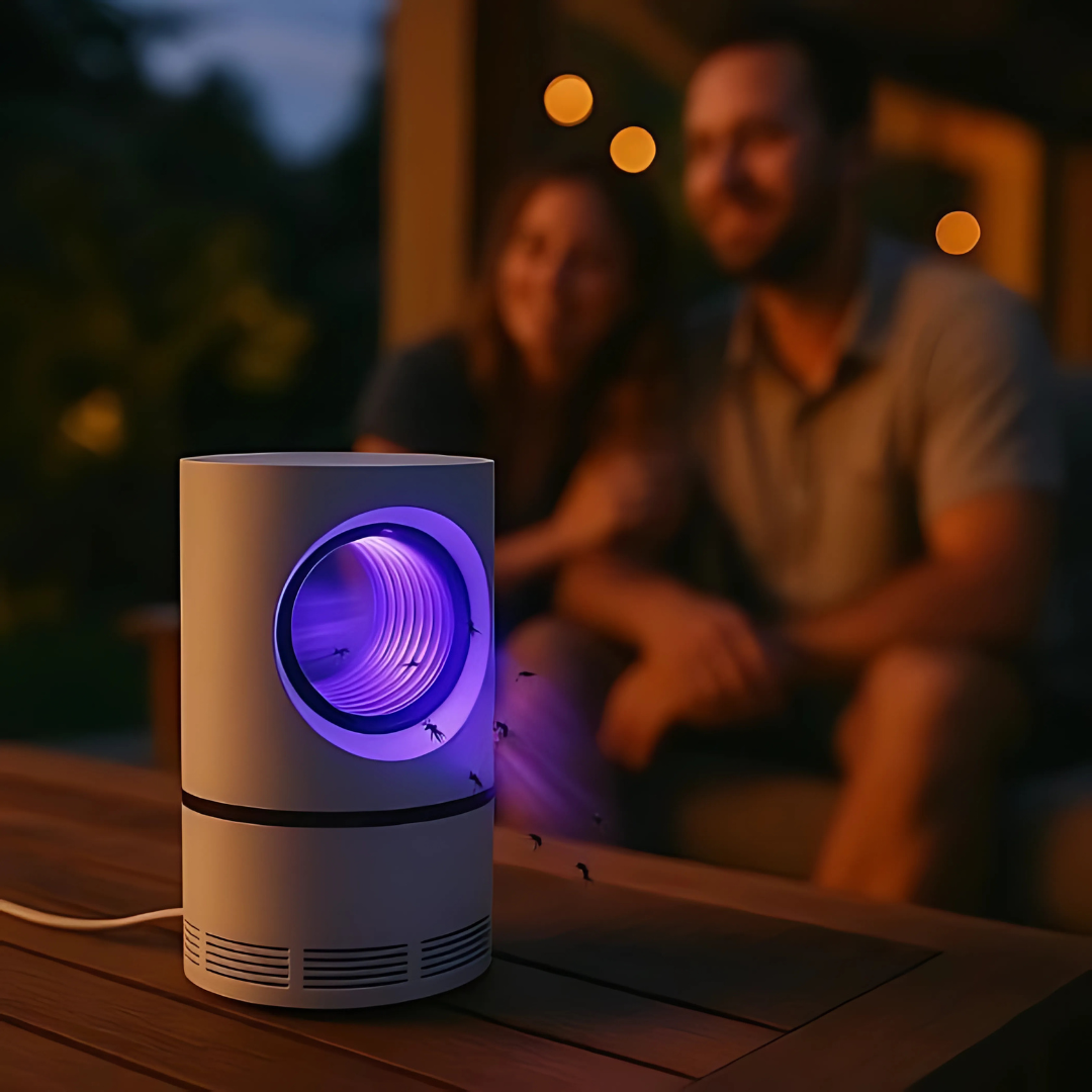 Lámpara mata insectos eléctrica con luz UV y trampa para mosquitos