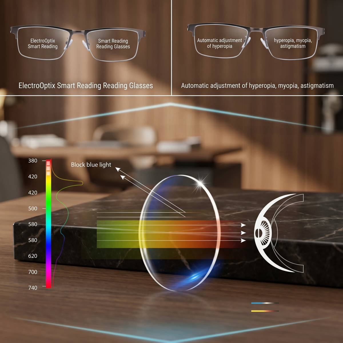 Lentes Graduadas Multifocales con Ajuste Inteligente de Luz para Mayor Claridad