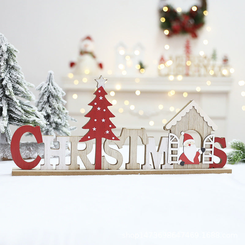 Letrero decorativo navideño de madera