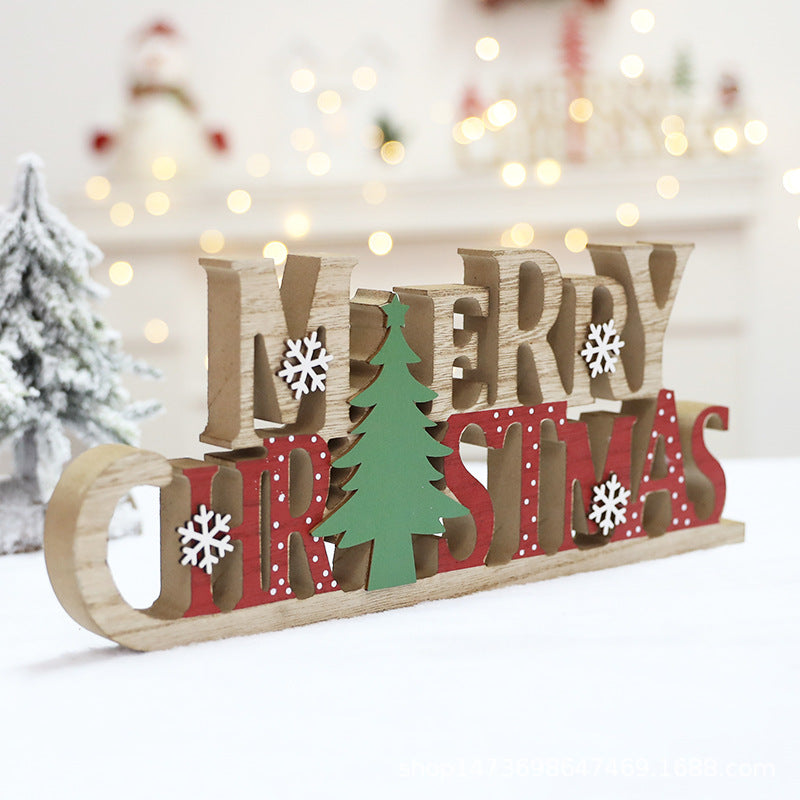 Letrero decorativo navideño de madera
