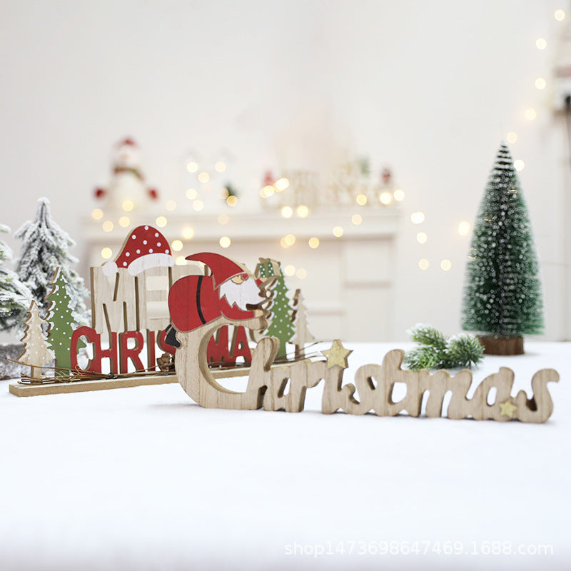 Letrero decorativo navideño de madera