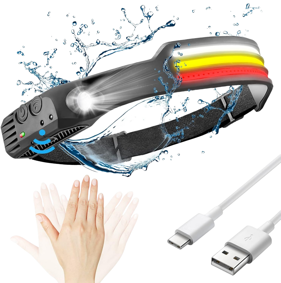 Linterna frontal LED X3: linterna de cabeza recargable e impermeable para correr, hacer senderismo y aventuras al aire libre