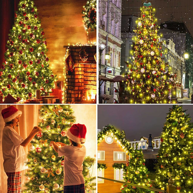 Luces para árbol de Navidad en cascada con mando a distancia