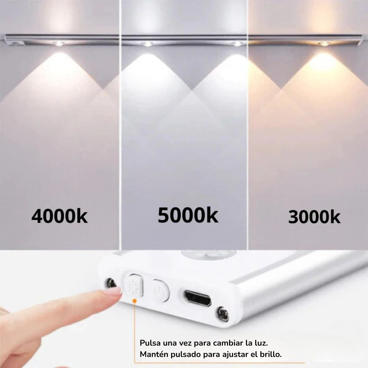 Luz LED inalámbrica con sensor de movimiento