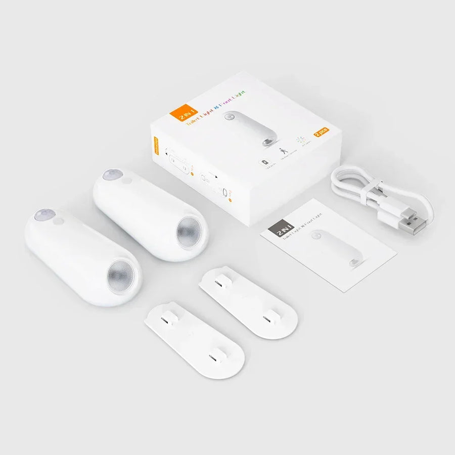 Luz nocturna para inodoro activada por movimiento con colores RGB, recargable y resistente al agua IPX3