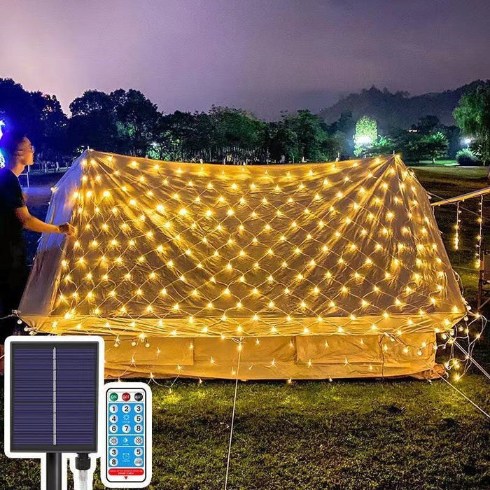 Malla de Luces LED para Jardín – Iluminación Ambiental Exterior de Bajo Consumo