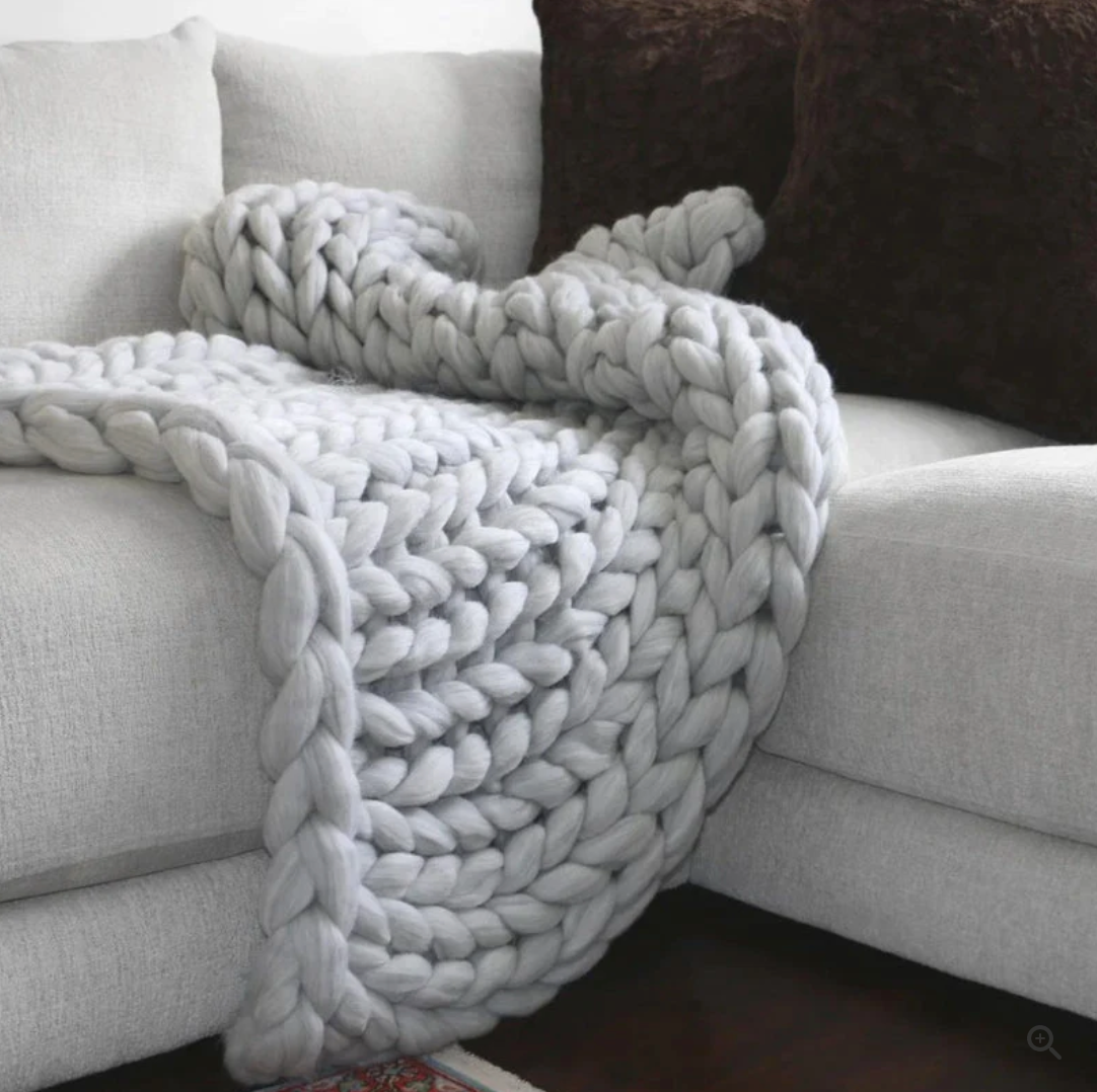 Manta de punto de lana merino – Calidez y lujo