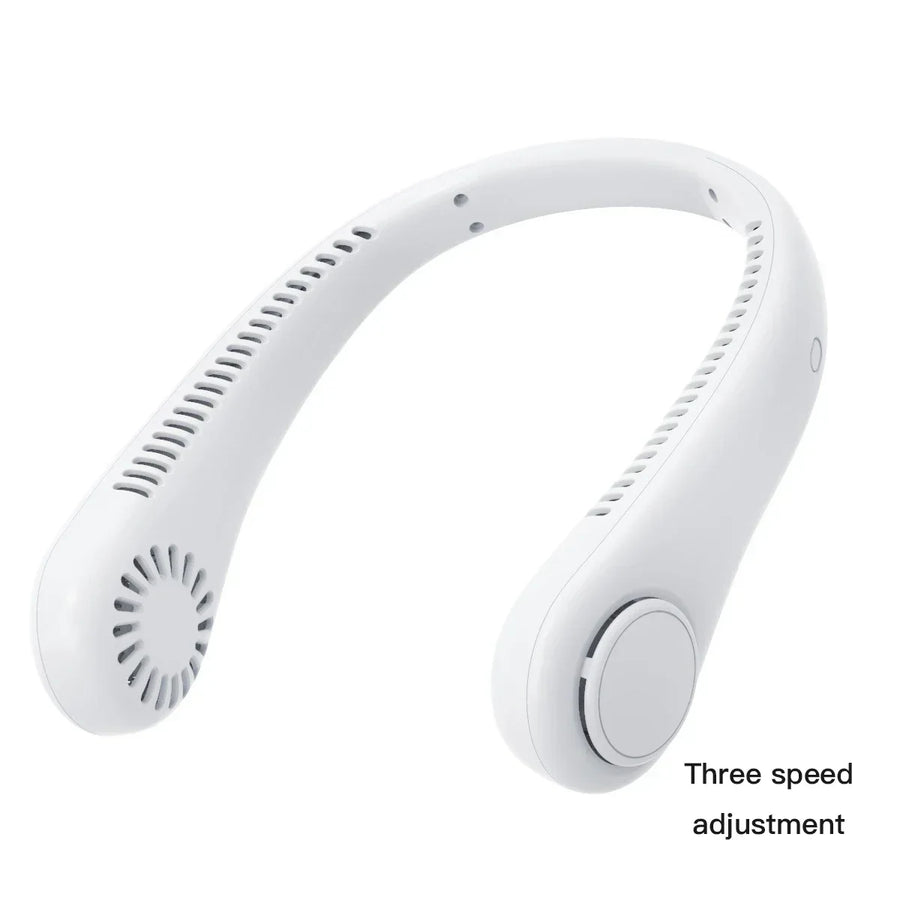 Mini Ventilador de Cuello Portátil Sin Aspas con Pantalla Digital - Enfriador de Cuello Recargable por USB Manos Libres