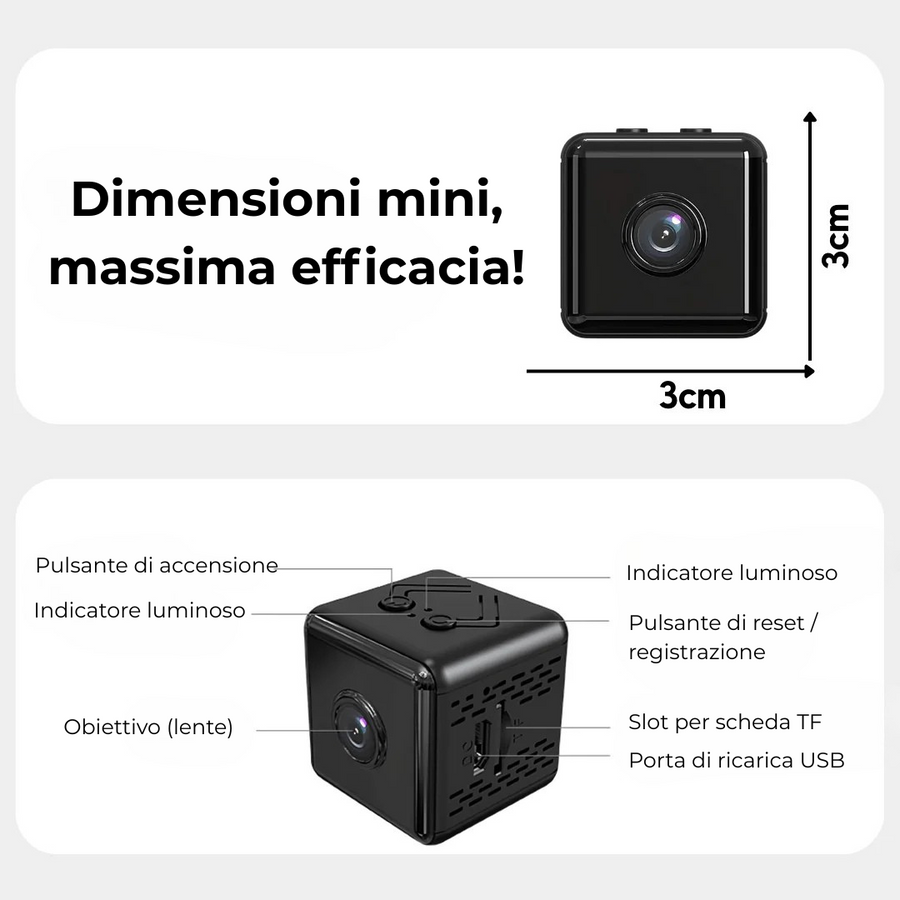 Minicámara espía inalámbrica con función de grabación