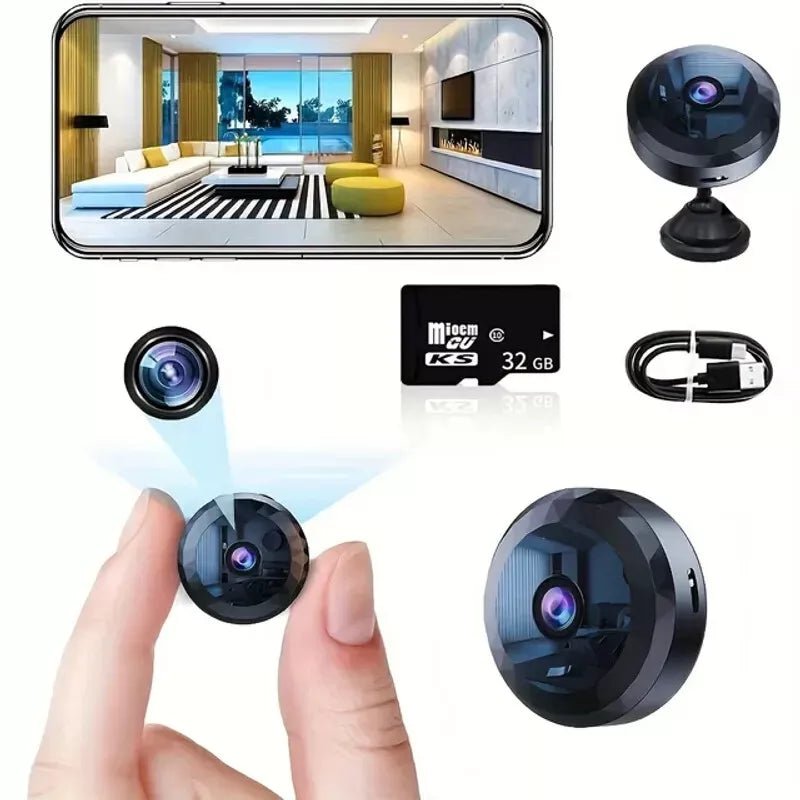Minicámara WiFi: 1080P HD, Visión Nocturna, Detección de Movimiento