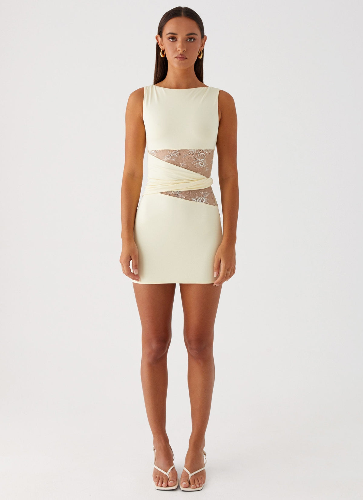 Minivestido para mujer | Diseño sin mangas | Detalles de aberturas en la cintura