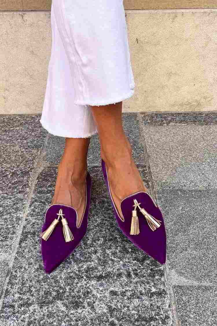 Mocasines ortopédicos con borlas para mujer