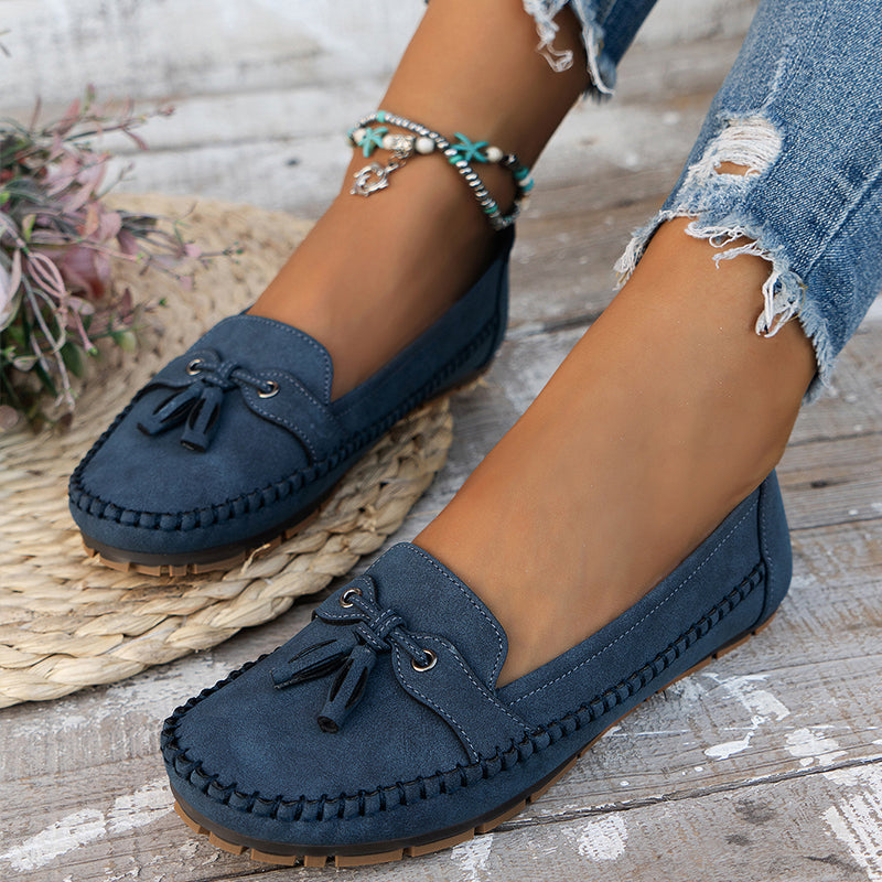 Mocasines ortopédicos para mujer con flecos