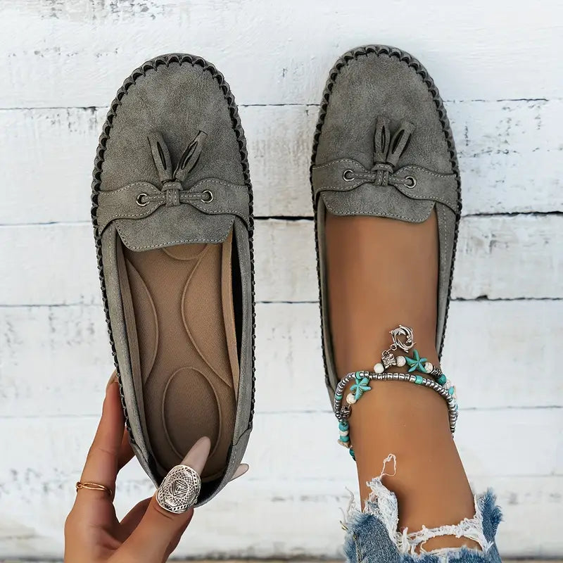 Mocasines ortopédicos para mujer con flecos
