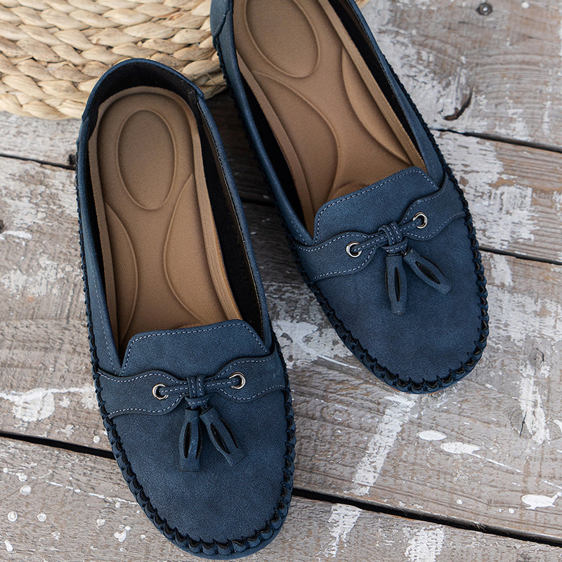 Mocasines ortopédicos para mujer con flecos