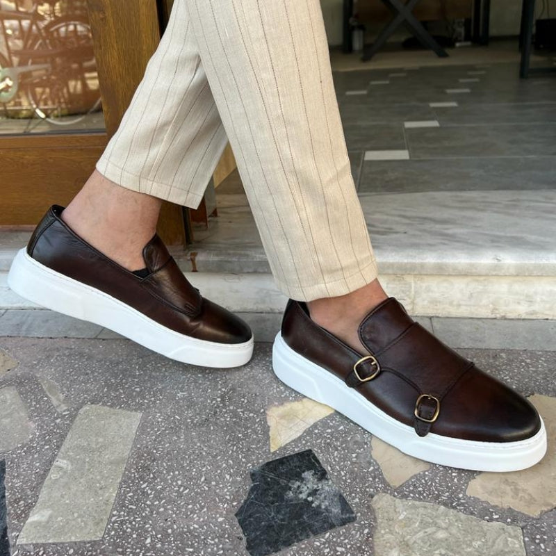 Mocasines Slip-On para Hombre con Hebilla Monk Strap