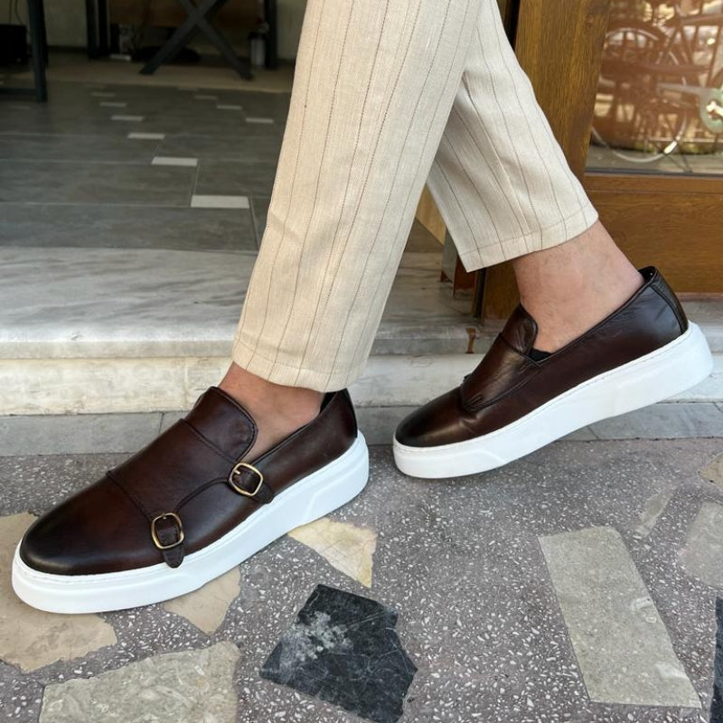 Mocasines Slip-On para Hombre con Hebilla Monk Strap