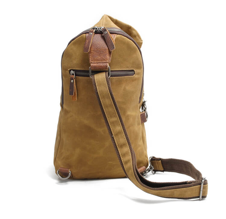 Mochila bandolera de lona resistente al agua con bolsillo antirrobo – diseño versátil