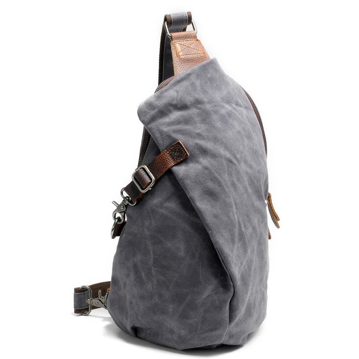 Mochila bandolera de lona resistente al agua con bolsillo antirrobo – diseño versátil
