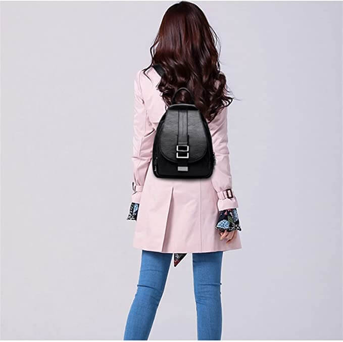 Mochila de piel auténtica para mujer