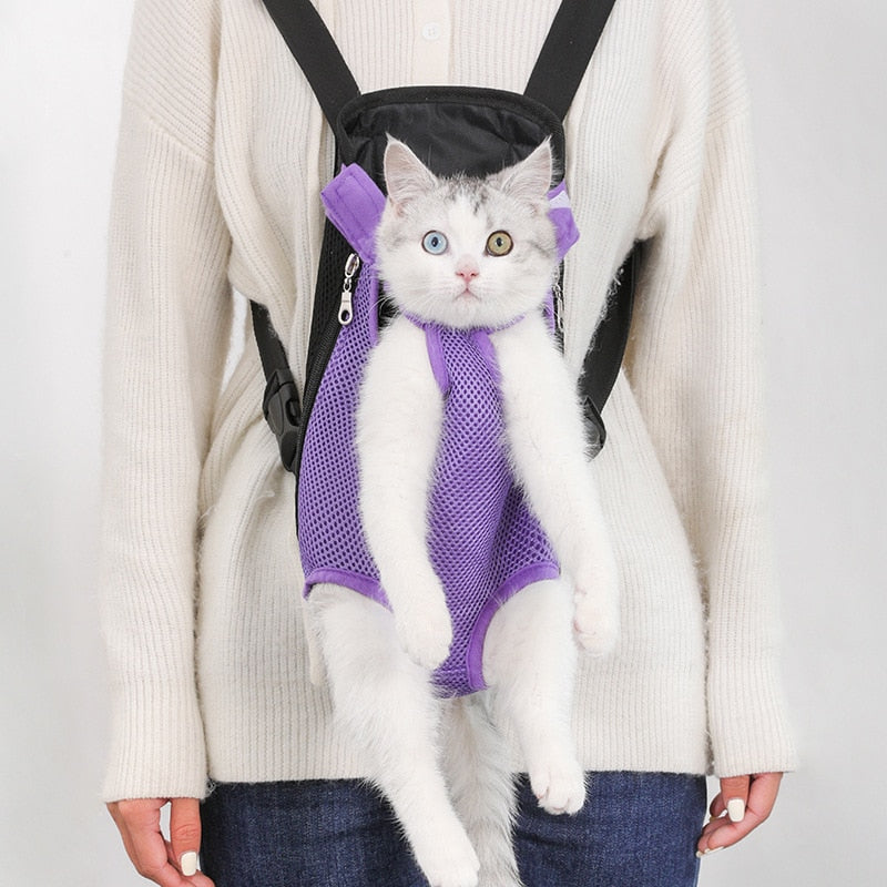 Mochila de viaje para mascotas de malla transpirable