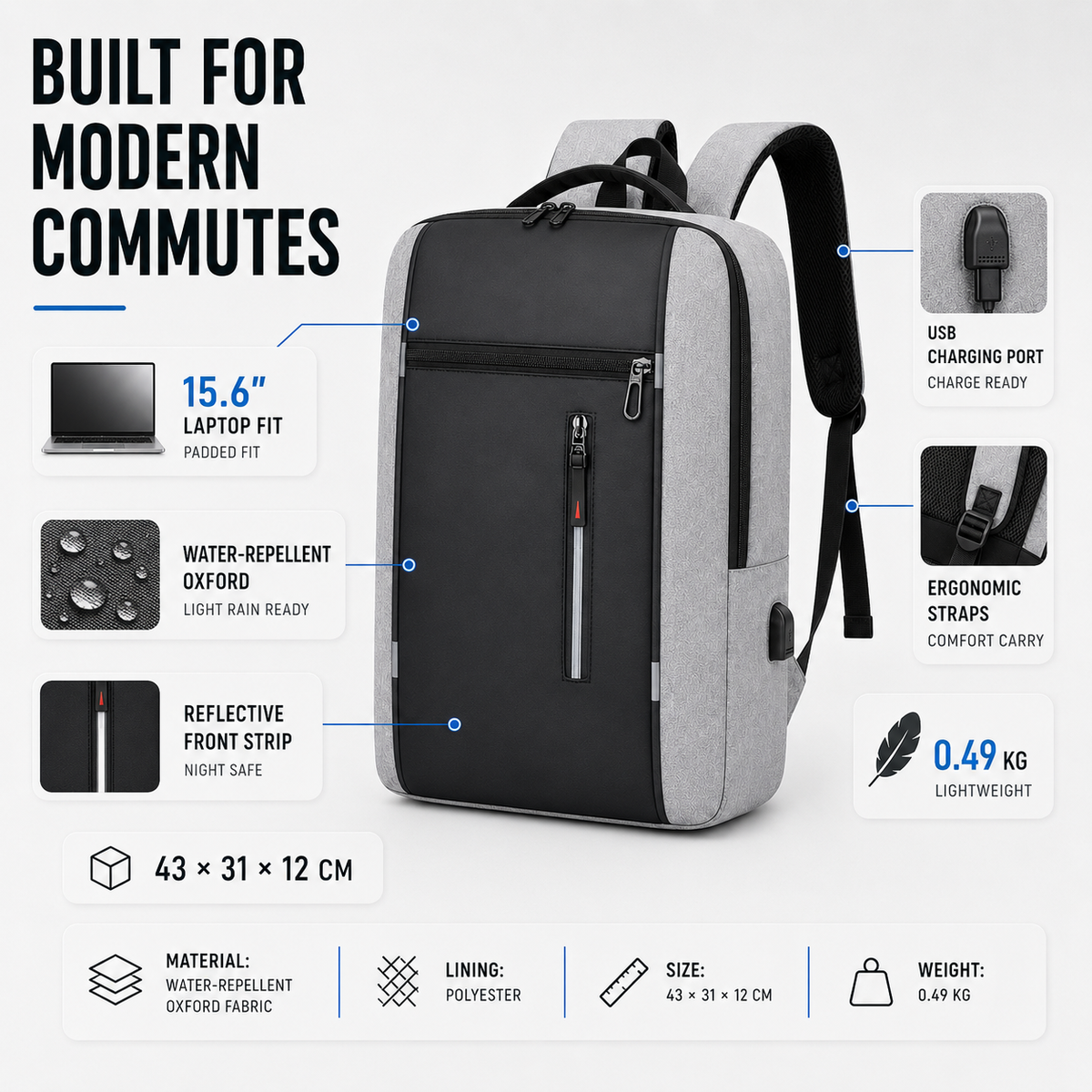 Mochila ejecutiva impermeable