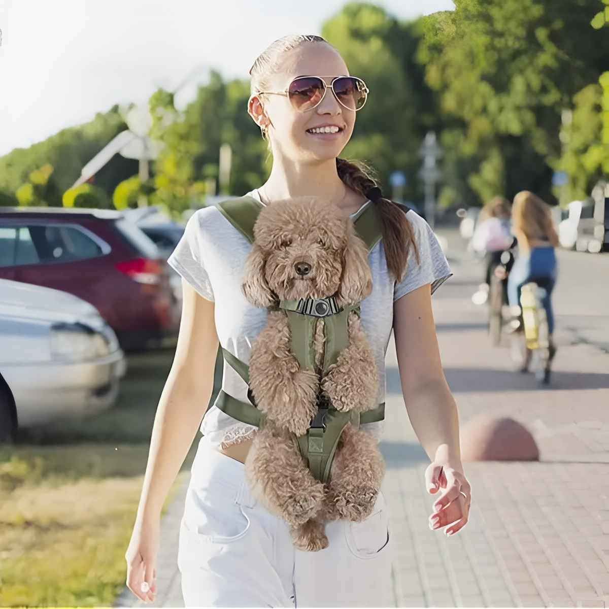 Mochila frontal de transporte para perros para senderismo