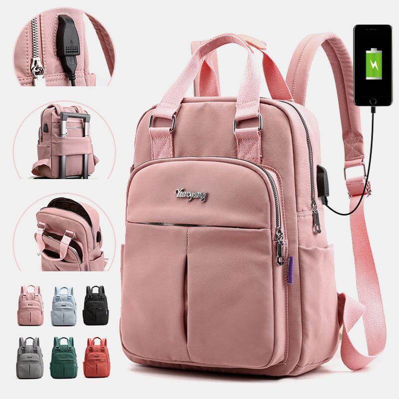 Mochila multifuncional e impermeable unisex con puerto USB