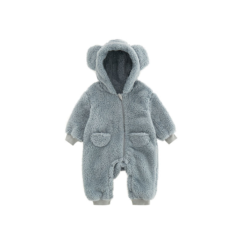 Mono de forro polar cálido infantil con motivo de animal