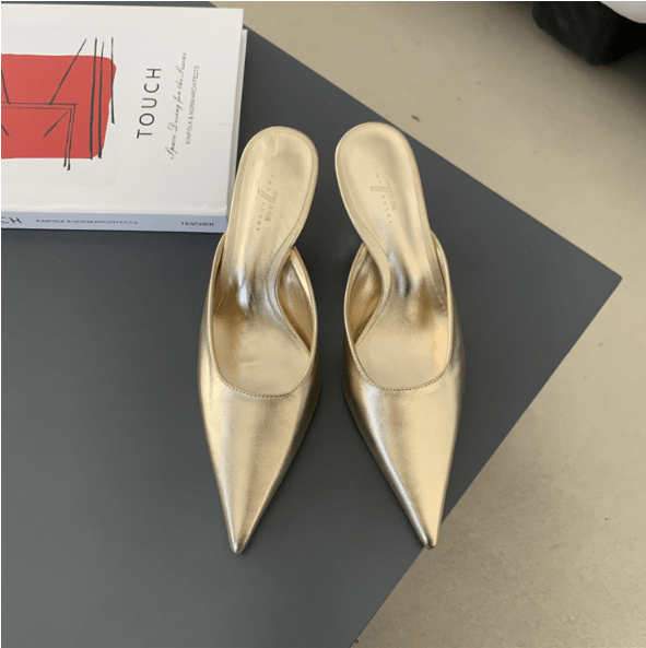 Mules de tacón con punta fina para mujer, elegantes y modernos