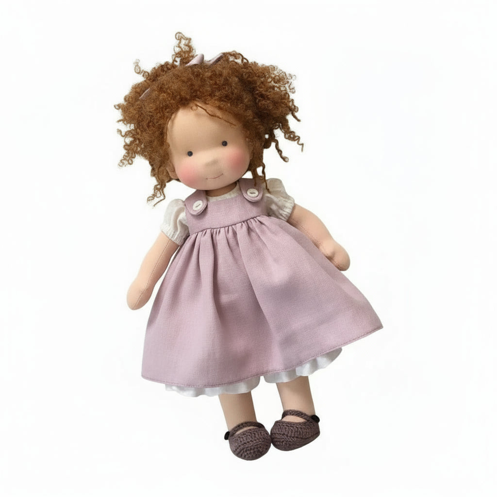 Muñeca Waldorf de algodón hecha a mano para juego creativo