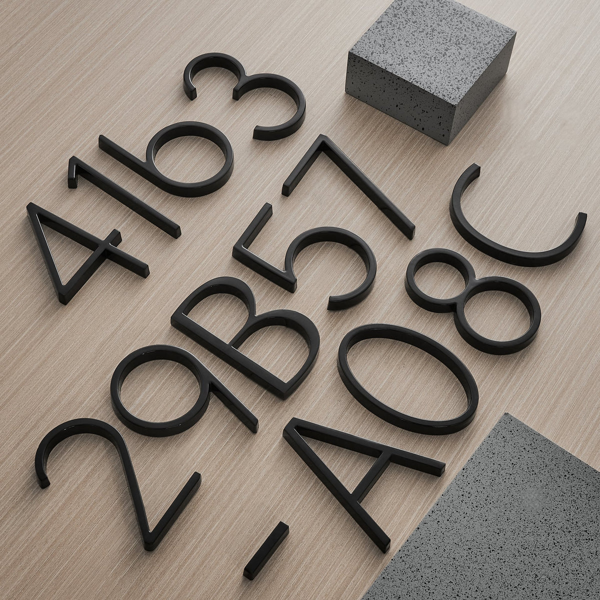 Números y letras flotantes modernos para casa de aleación de zinc de 5 pulgadas - Decoración de pared exterior