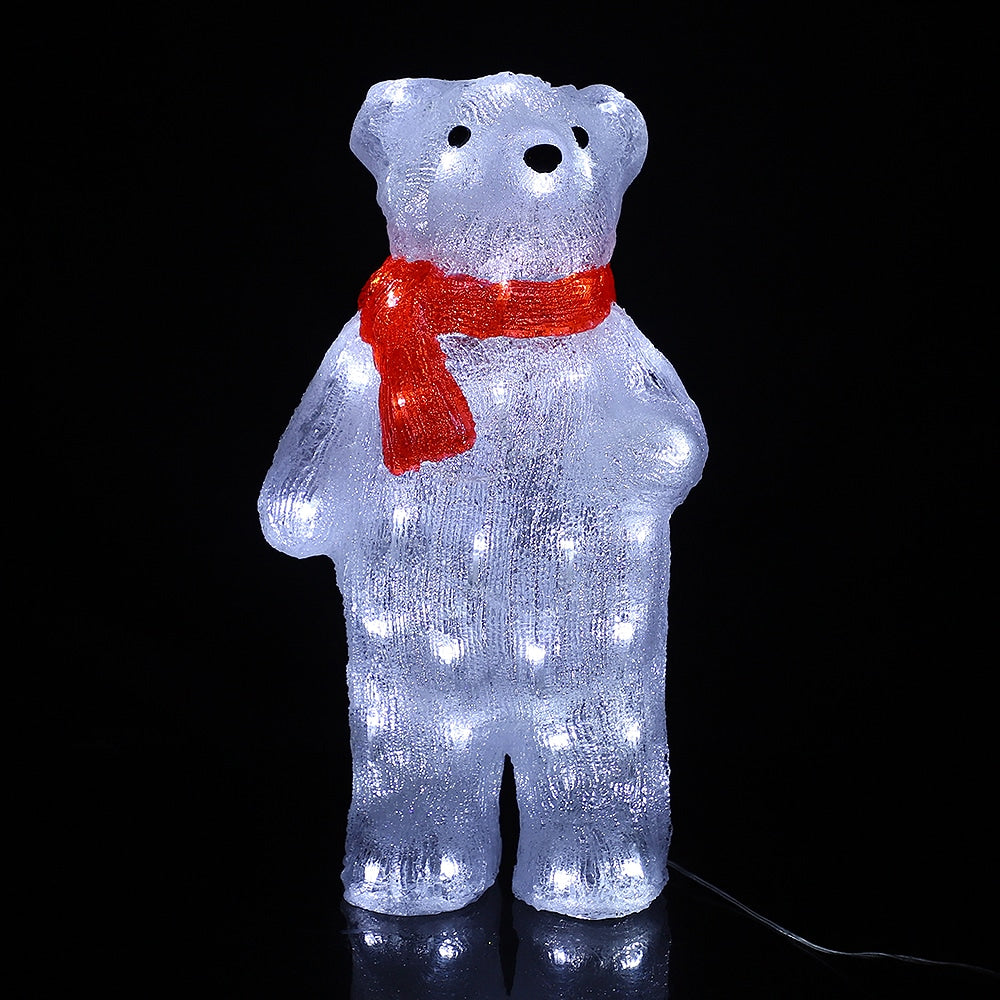 Oso polar de acrílico con luces LED - Altura 45 cm