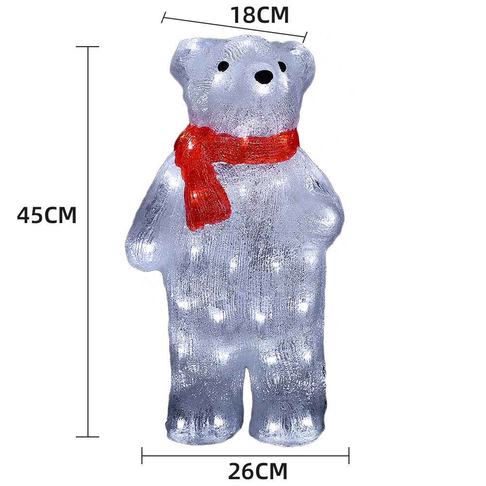 Oso polar de acrílico con luces LED - Altura 45 cm