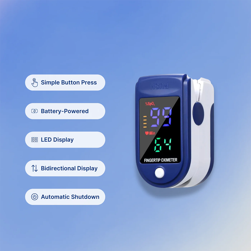 Oxímetro Digital Portátil – Medición Precisa de Oxígeno y Ritmo Cardíaco con Pantalla a Color