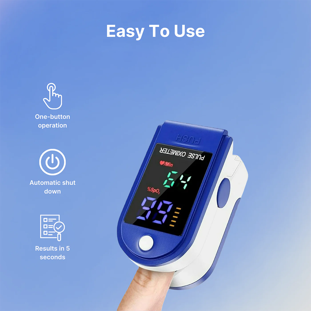 Oxímetro Digital Portátil – Medición Precisa de Oxígeno y Ritmo Cardíaco con Pantalla a Color