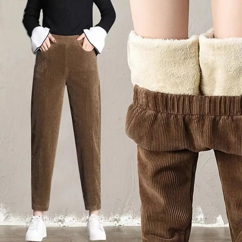 Pantalón de pana cálido para mujer