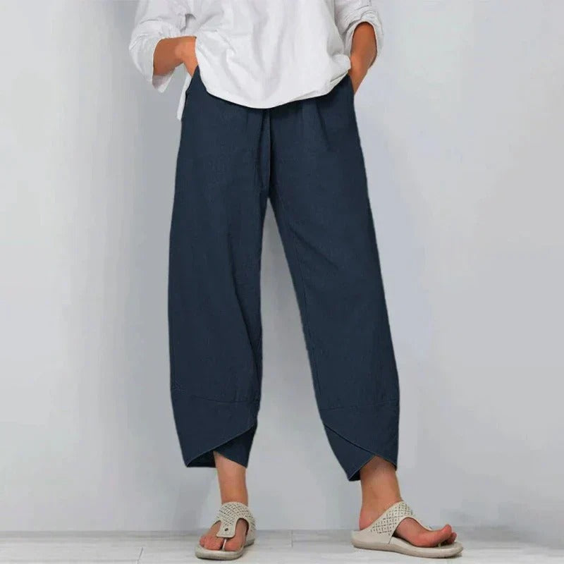 Pantalón tobillero de algodón para mujer