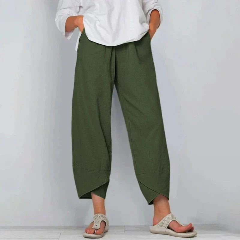 Pantalón tobillero de algodón para mujer